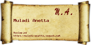 Muladi Anetta névjegykártya